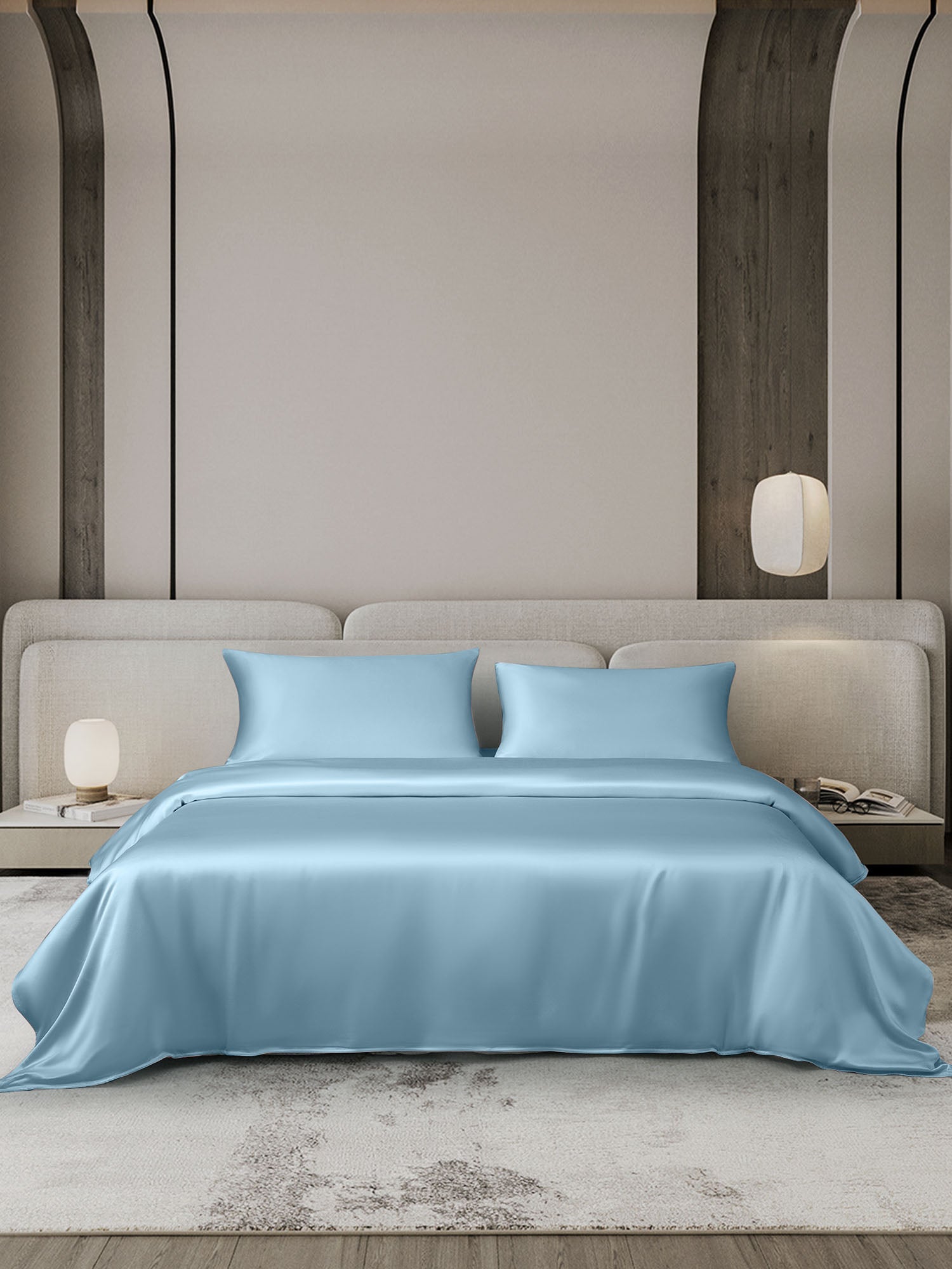 [Light Blue] SilkSilky-AU 19Momme Bedding Set 002