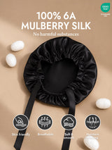 [Black] SilkSilky-AU Sleep Cap 002