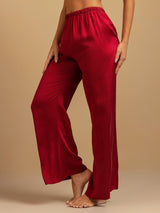 [Wine] SilkSilky-AU 19Momme Machine-Washable Silk Women's Sleep Shorts 007