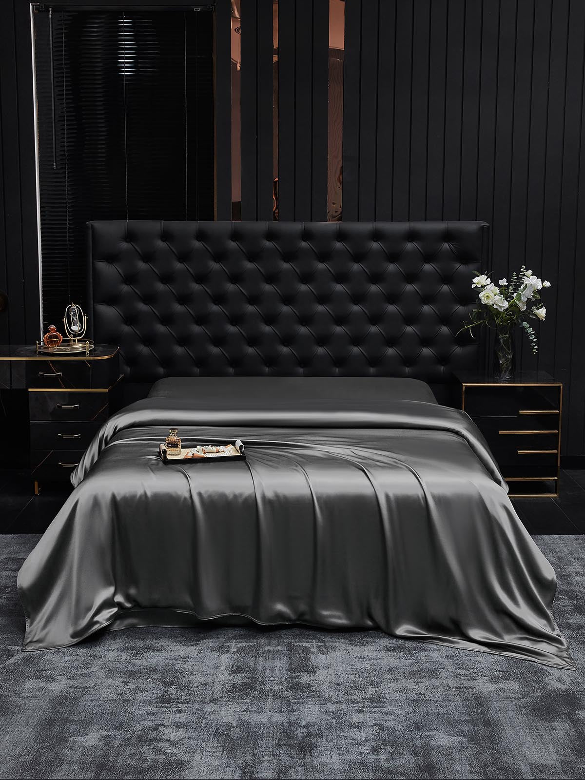 [Dark Gray] SilkSilky-AU 19Momme Duvet Covers 002