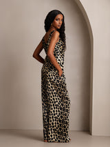 [Leopard] SilkSilky-AU Pure Silk U Neck Camisole Set 002,