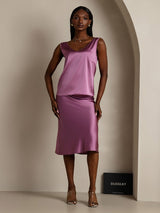 [Deep Purple] SilkSilky-AU Sleeveless V Neck Camisole 005