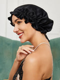 SilkSilky AU Pure Silk Sleep Cap Black 004