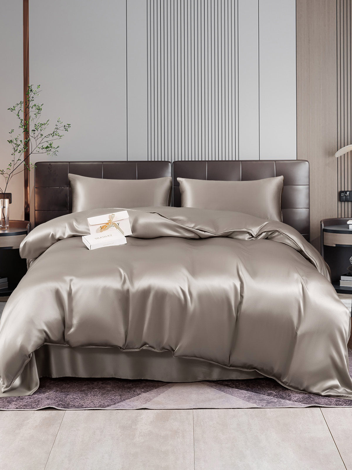 [Gray] SilkSilky-AU 22Momme Bedding Set 001