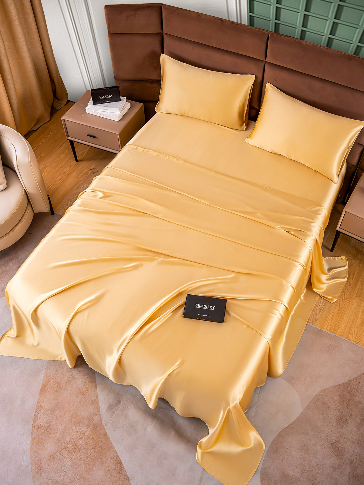 [Champagne] SilkSilky-AU 25Momme Bedding Set 005