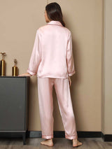 [Pink] SilkSilky-AU Long Sleeve Notch Collar Women's Pyjamas 002