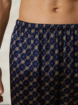 [Navy Chain] SilkSilky-AU Men's Sleep Shorts 006