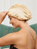 SilkSilky-AU Pure Silk Sleep Cap Champagne 001