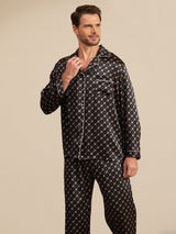 [Black Chain] SilkSilky-AU 19Momme Long Sleeve Notch Collar Men's Pyjamas 002