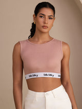 [Pink] SilkSilky-AU Sleeveless Crew Neck Camisole 001