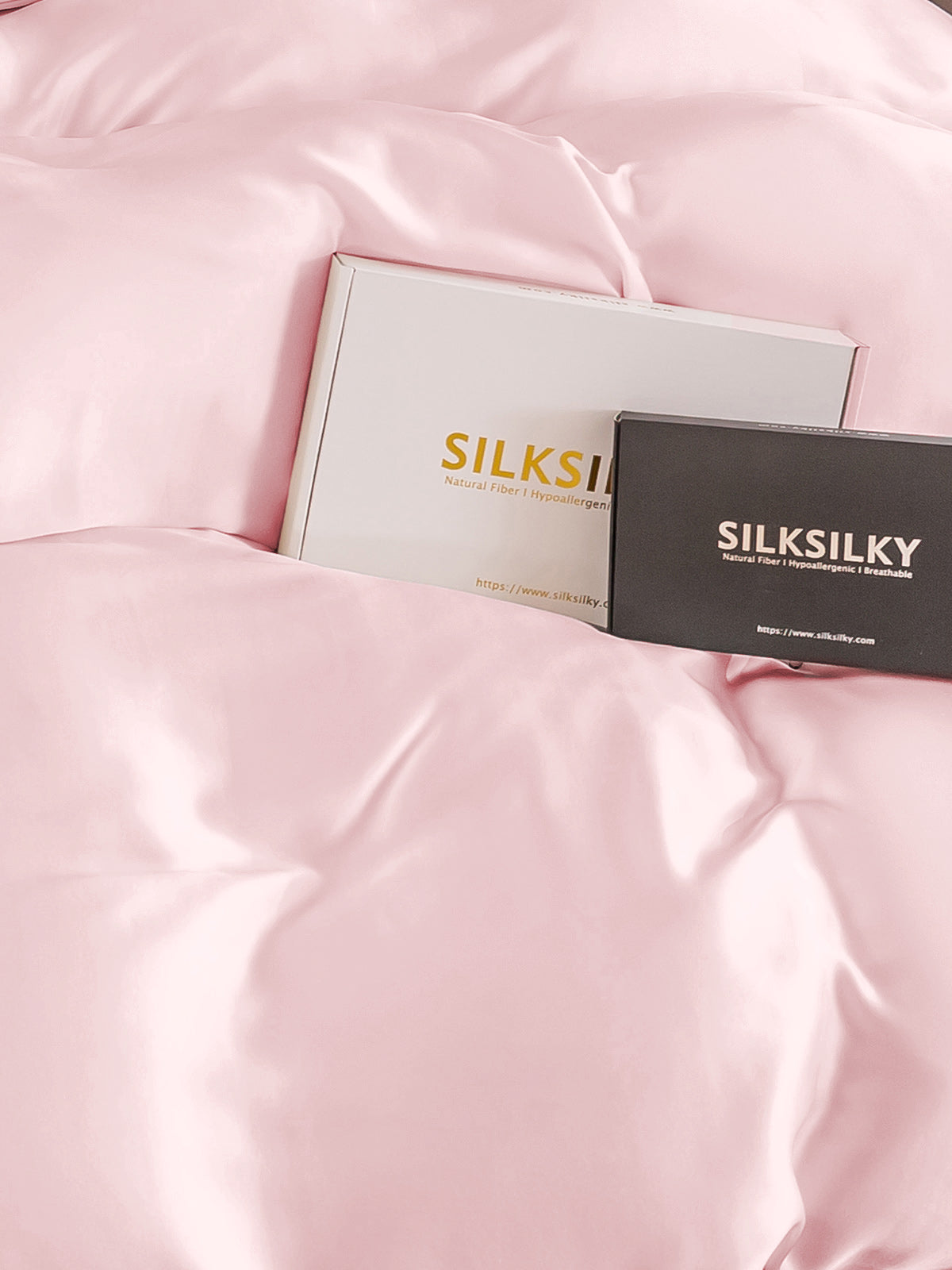 SilkSilky AU 19Momme Pure Silk Bedding Set Pink 006