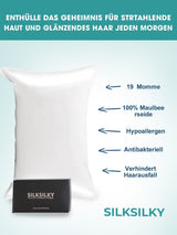 [White] SilkSilky-AU 19Momme Pure Silk Pillowcase 002