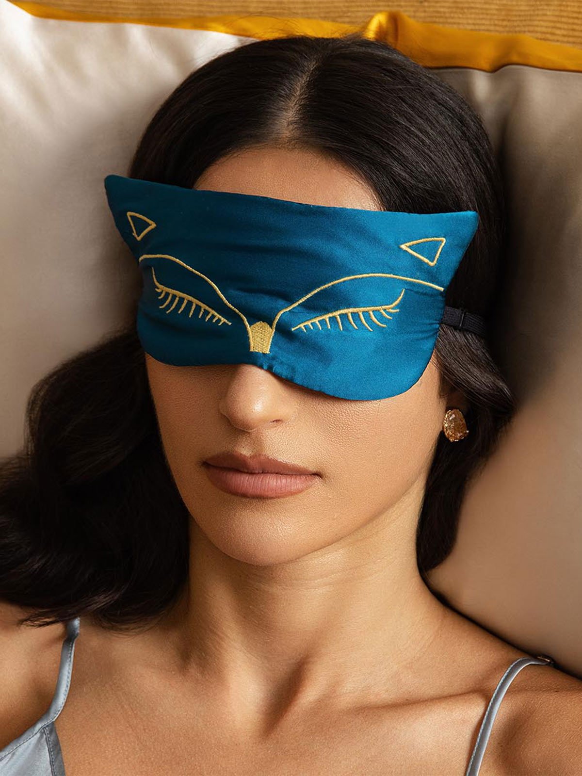 [Teal] SilkSilky-AU Pure Silk Eye Mask 001