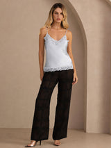 [Grayish Blue] SilkSilky-AU Spaghetti Strap V Neck Camisole 006