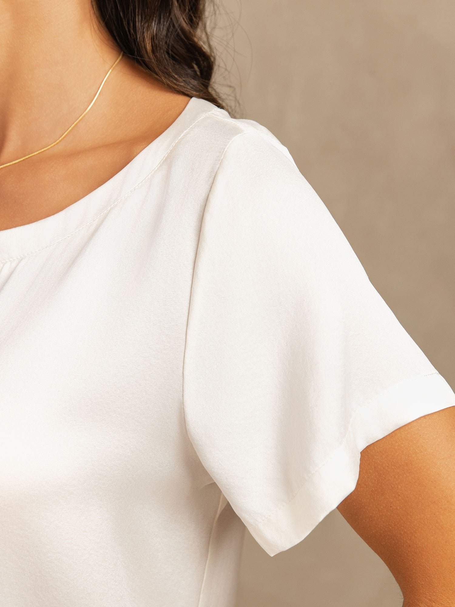 [White] SilkSilky-AU 19Momme Washable Silk Womens Pajamas 004