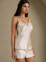 [Beige] SilkSilky-AU Sleeveless V Neck Camisole Set 007