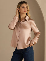 [Tuscany] SilkSilky-AU Long Sleeve Lapel Collar Women's Shirt 002