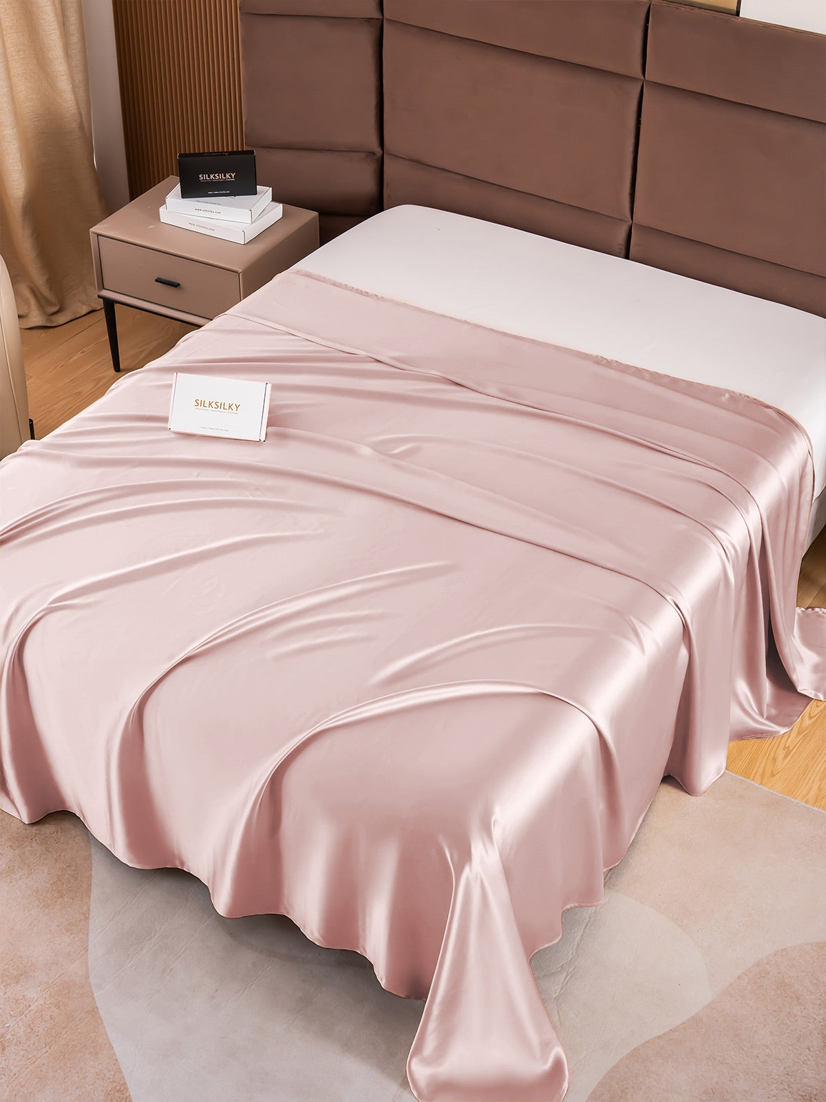 SilkSilky AU 19Momme Pure Silk Sheet PaleMauve 001