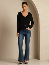 [Black] SilkSilky-AU Long Sleeve Women's Cardigan 006