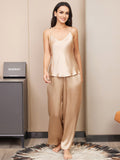 SilkSilky AU Pure Silk Sleeveless V Neck Camisole Set Champagne 004