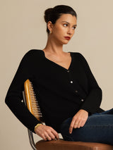 [Black] SilkSilky-AU Long Sleeve Women's Cardigan 004