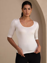 [White] SilkSilky-AU Half Sleeve Women's T-Shirt 006