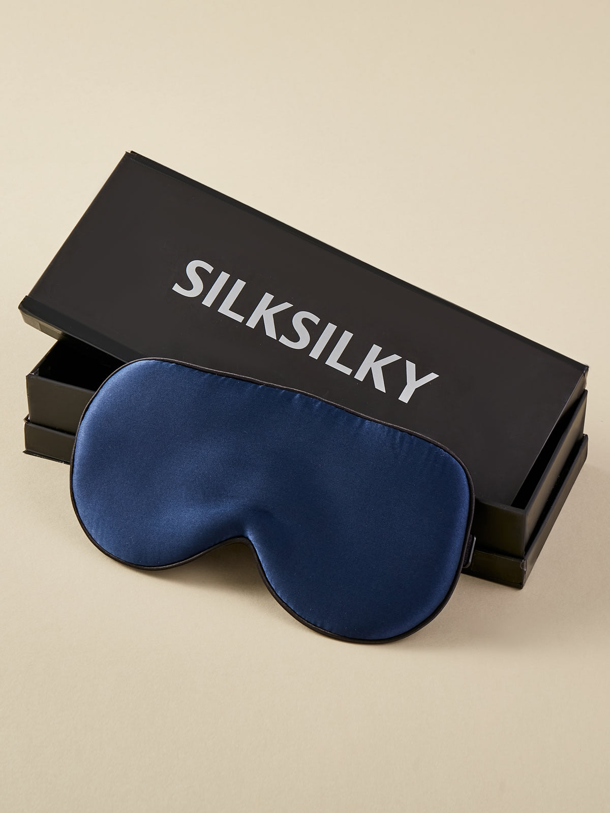 SilkSilky AU 19Momme Pure Silk Eye Mask DarkBlue 001