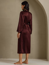 [Brown] SilkSilky-AU Long Sleeve Women's Dressing Gown 002