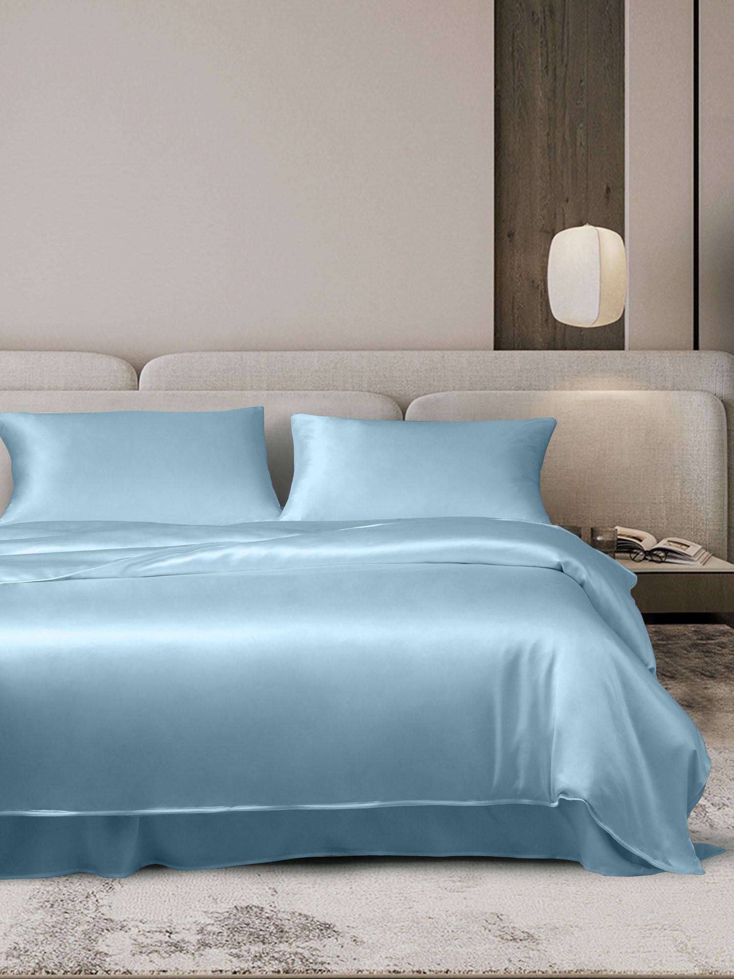 [Light Blue] SilkSilky-AU 19Momme Bedding Set 001