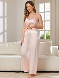 SilkSilky AU Pure Silk Sleeveless V Neck Camisole Set Pink 004