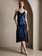 [Dark Blue] SilkSilky-AU Spaghetti Strap V Neck Camisole 003