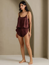 [Brown] SilkSilky-AU Spaghetti Strap Camisole Set 010