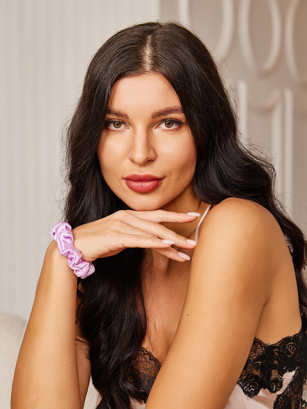 [Lavender] SilkSilky-AU 19Momme Pure Silk Scrunchie 002