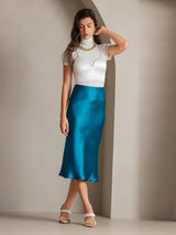 [Teal] SilkSilky-AU Skirt 005