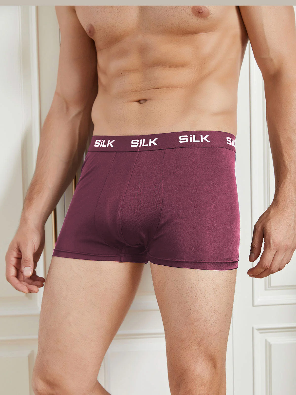 [Wine] SilkSilky-AU Pure Silk Mens Underwear 001