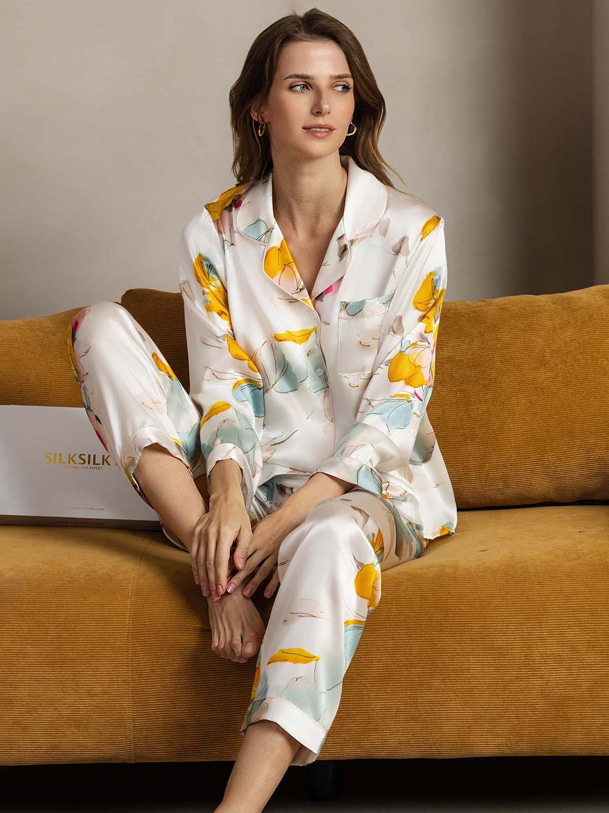 [Orchid Ink] SilkSilky-AU Pure Silk Womens Pajamas 003