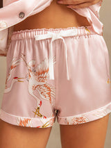 [Pink] SilkSilky-AU Short Sleeve Lapel Collar Women's Pyjamas 005
