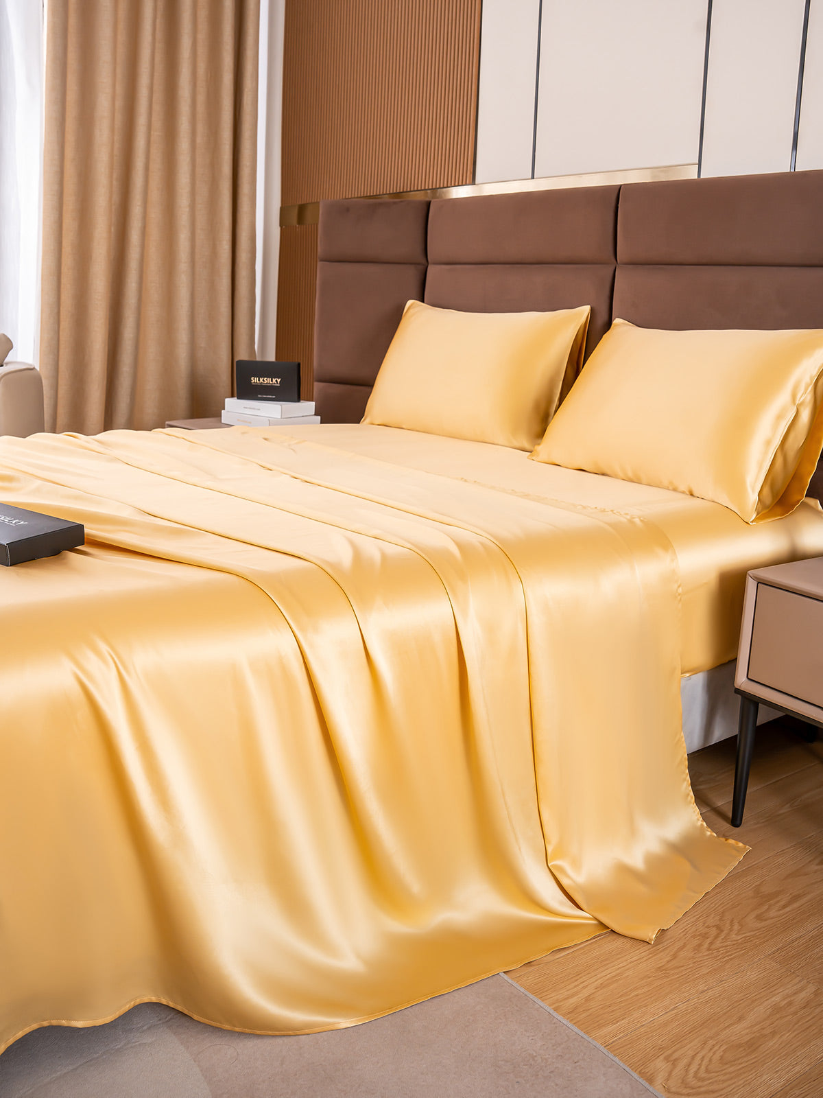 [Champagne] SilkSilky-AU 19Momme Pure Silk Bedding Set 003