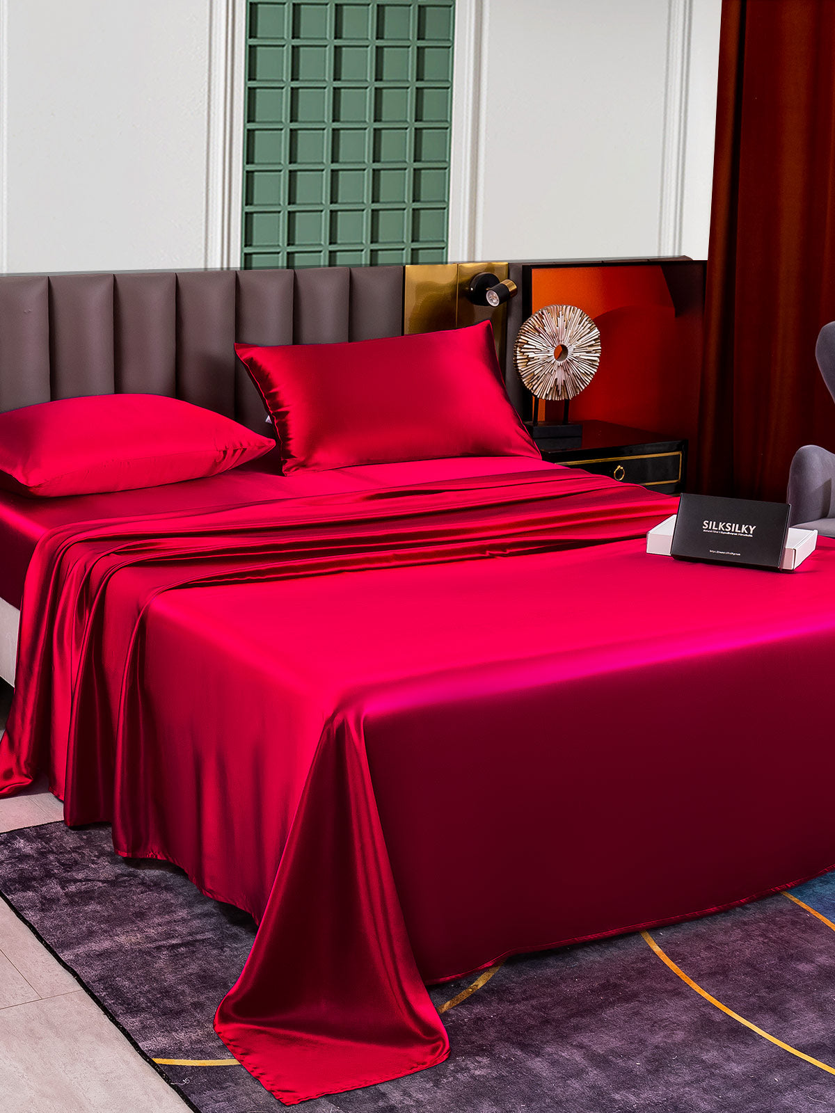 [Wine] SilkSilky-AU 25Momme Bedding Set 006