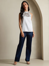[Light Gray] SilkSilky-AU Sleeveless Halter Women's T-Shirt 005