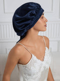 SilkSilky-AU Pure Silk Sleep Cap DarkBlue 004