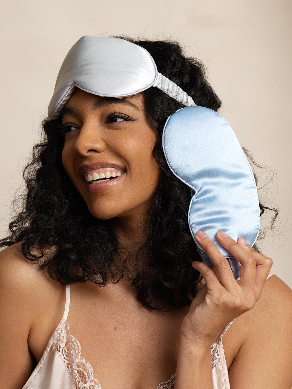 [Light Blue] SilkSilky-AU Pure Silk Eye Mask 005