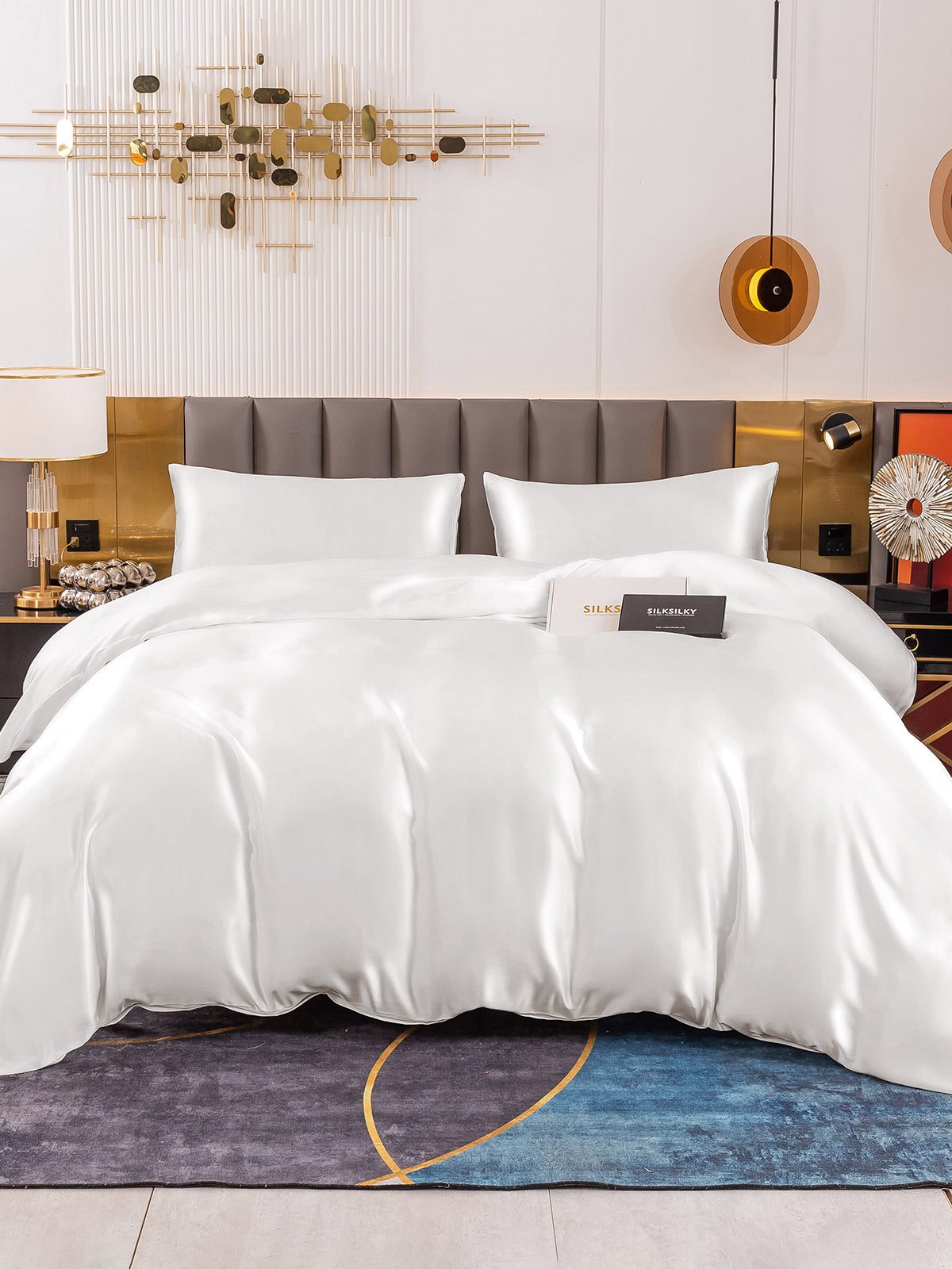 SilkSilky AU 19Momme Pure Silk Bedding Set White 001