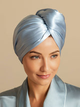 [Sky Blue] SilkSilky-AU Hair Towel Wrap 003