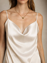 [Beige] SilkSilky-AU Spaghetti Strap Cowl Neck Camisole 004