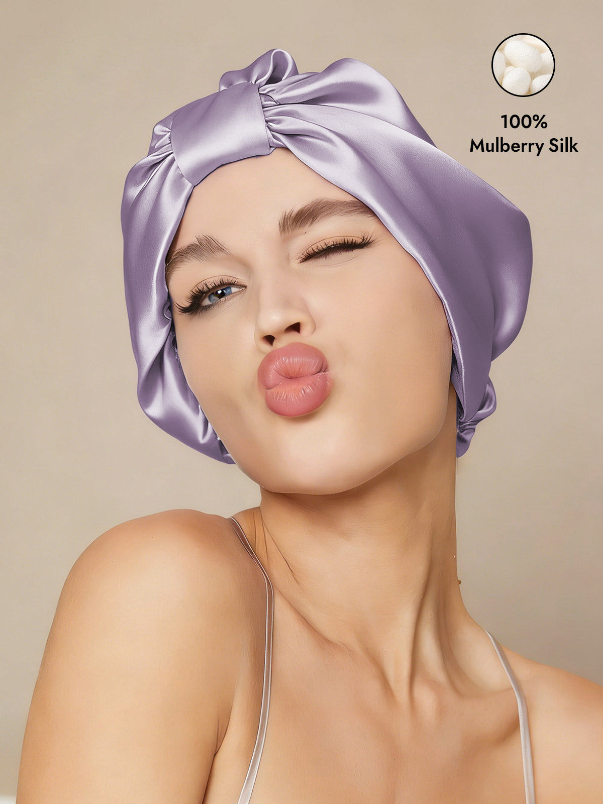 [Lavender] SilkSilky-AU Sleep Cap 001