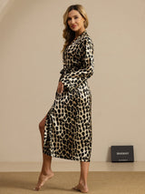 [Leopard] SilkSilky-AU Long Sleeve Women's Dressing Gown 003