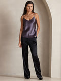 SilkSilky AU Pure Silk Sleeveless V Neck Camisole PurpleGray 001