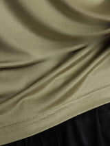 [Dried Herb] SilkSilky-AU 100% Silk Jersey Short Sleeve Mock Neck Women's T-Shirt 005