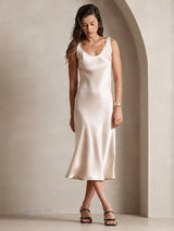 [Beige] SilkSilky-AU Sleeveless Dress 001